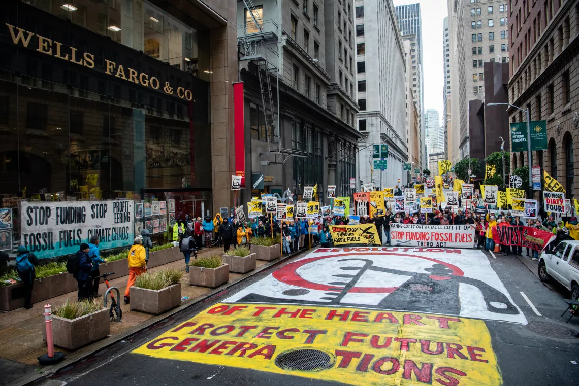 Third Act day of action to stop dirty banks protest in San Francisco