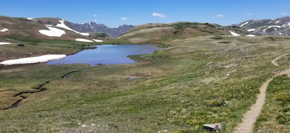 On the CDT hiking north, at about the highest elevation on the loop