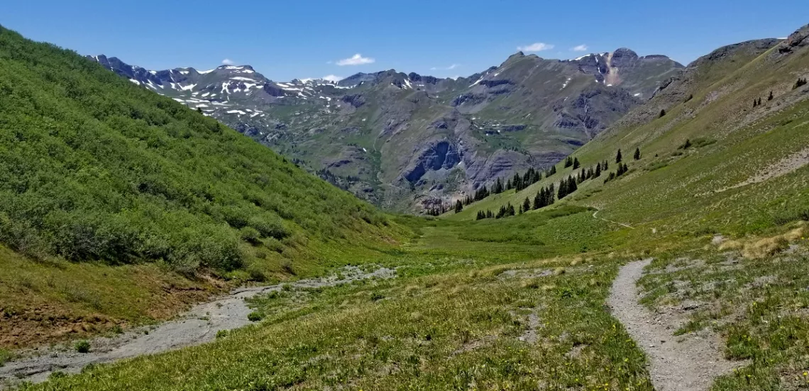 Descending Cunningham Gap, west of the Great Divide