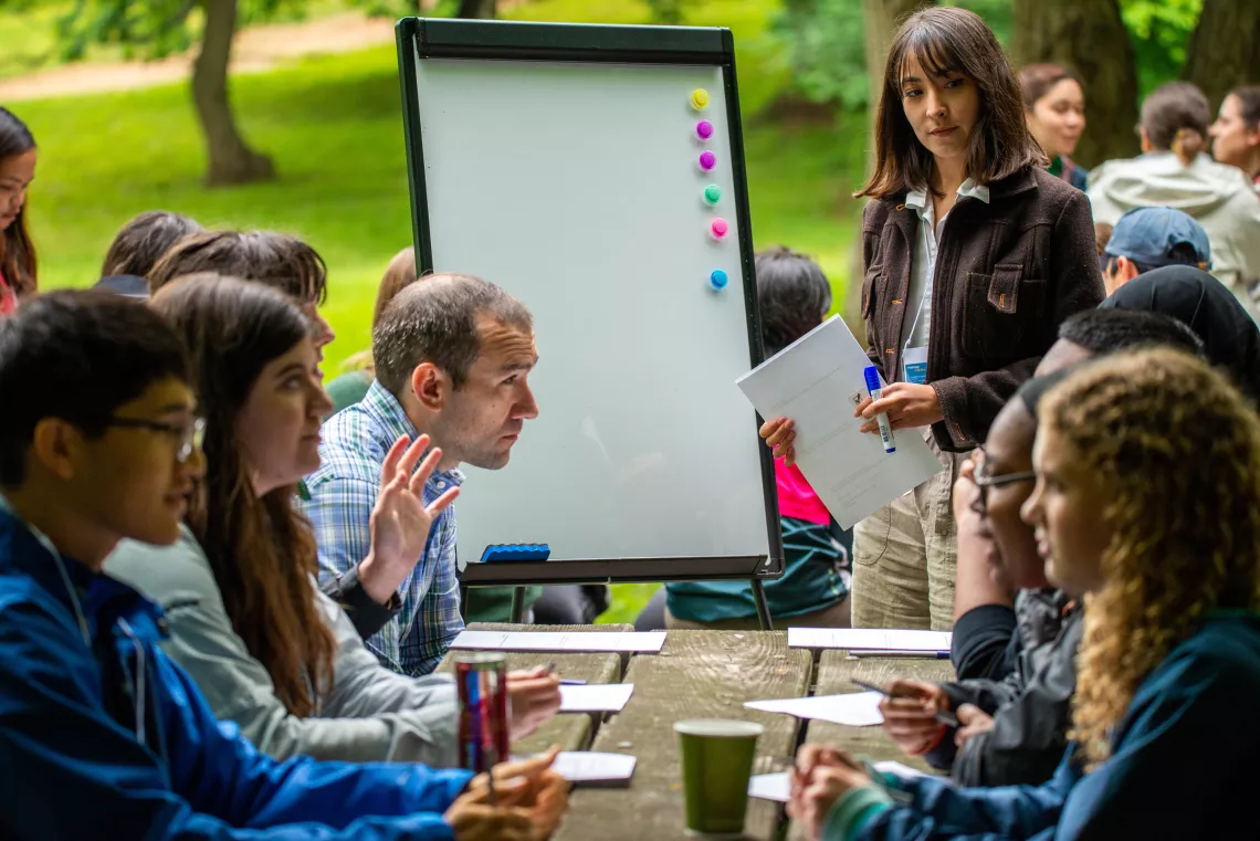 OAK Week 2023 attendees participate in a Department of the Interior listening tour session at Rock Creek Park.