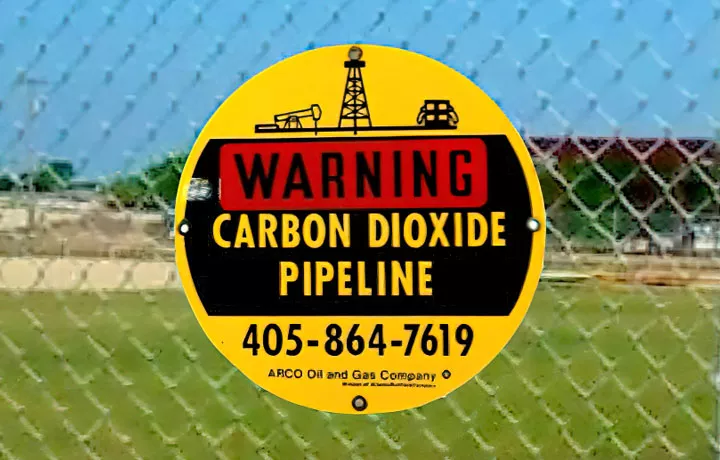 Warning sign - CO2 pipeline