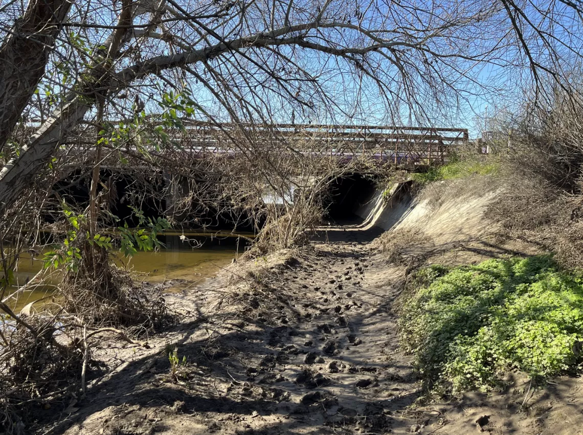 Palo Alto Baylands underpass, but the walking path is fully dry during regular tide.