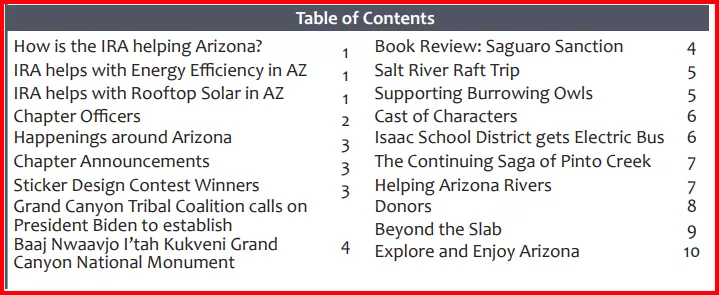 Table of Contents for 2023 Summer Canyon Echo