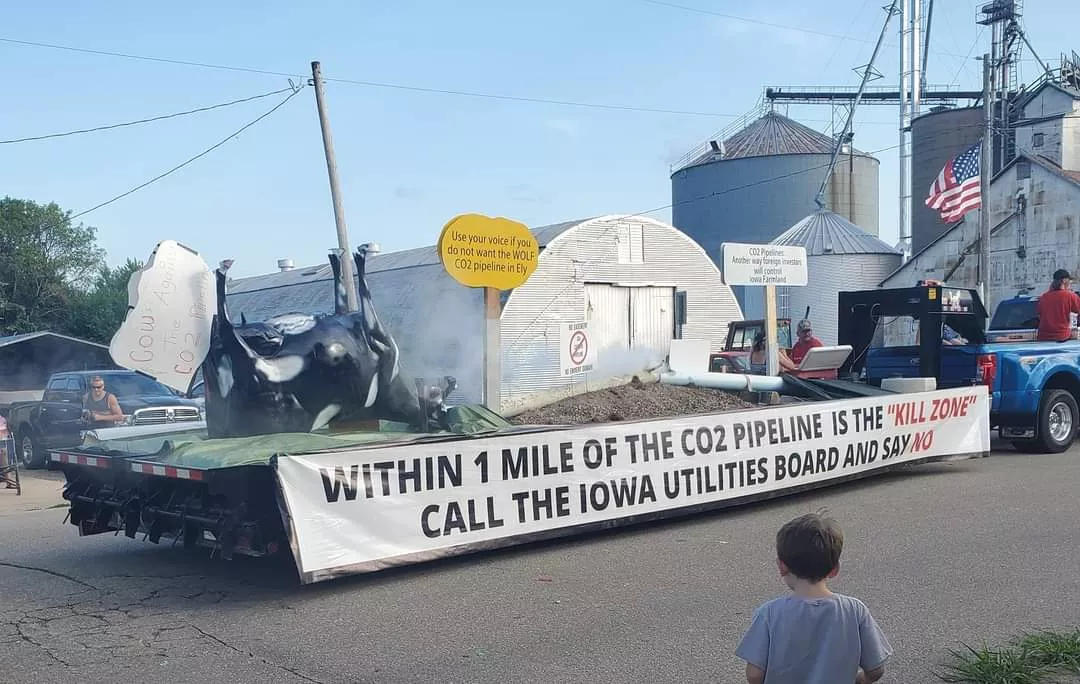 Carbon dioxide pipeline parade float