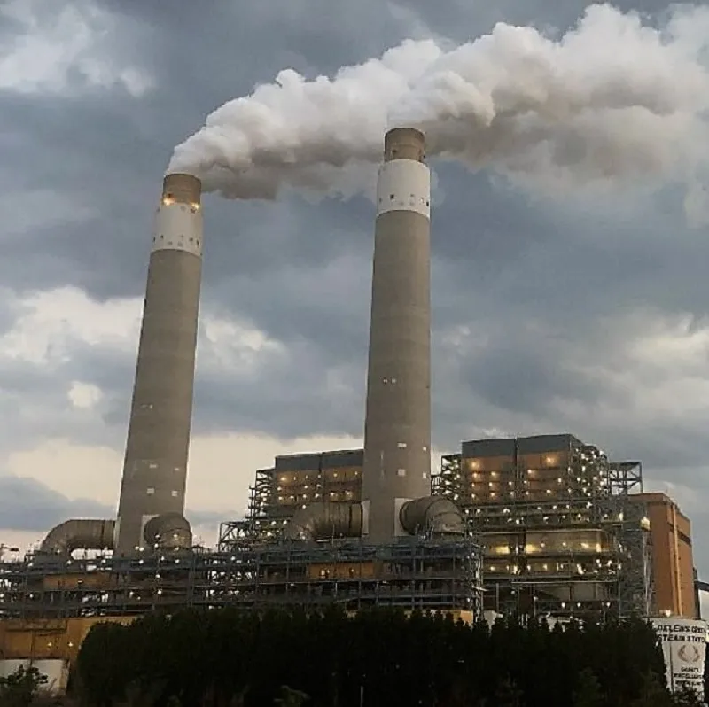Duke Energy's Belews Creek Coal Plant is shown on a cloudy day. Photo by Mikaela Curry.