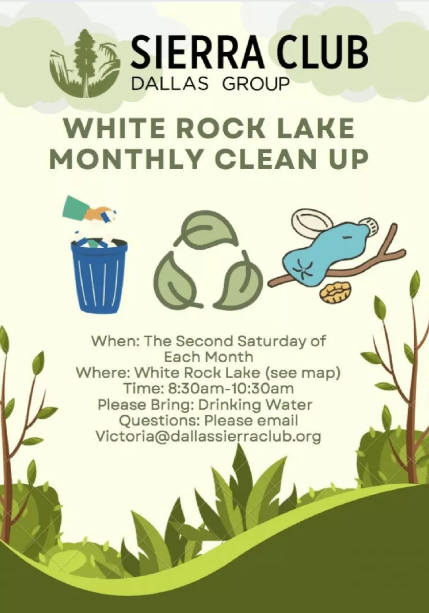 White Rock Lake Shoreline Cleanup Flier