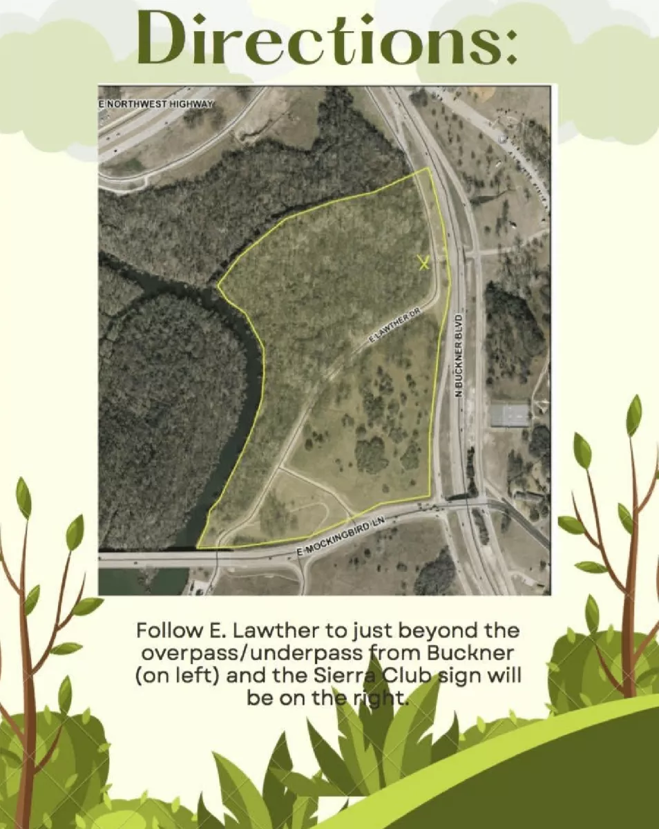 White Rock Lake Shoreline Cleanup Directions Graphic