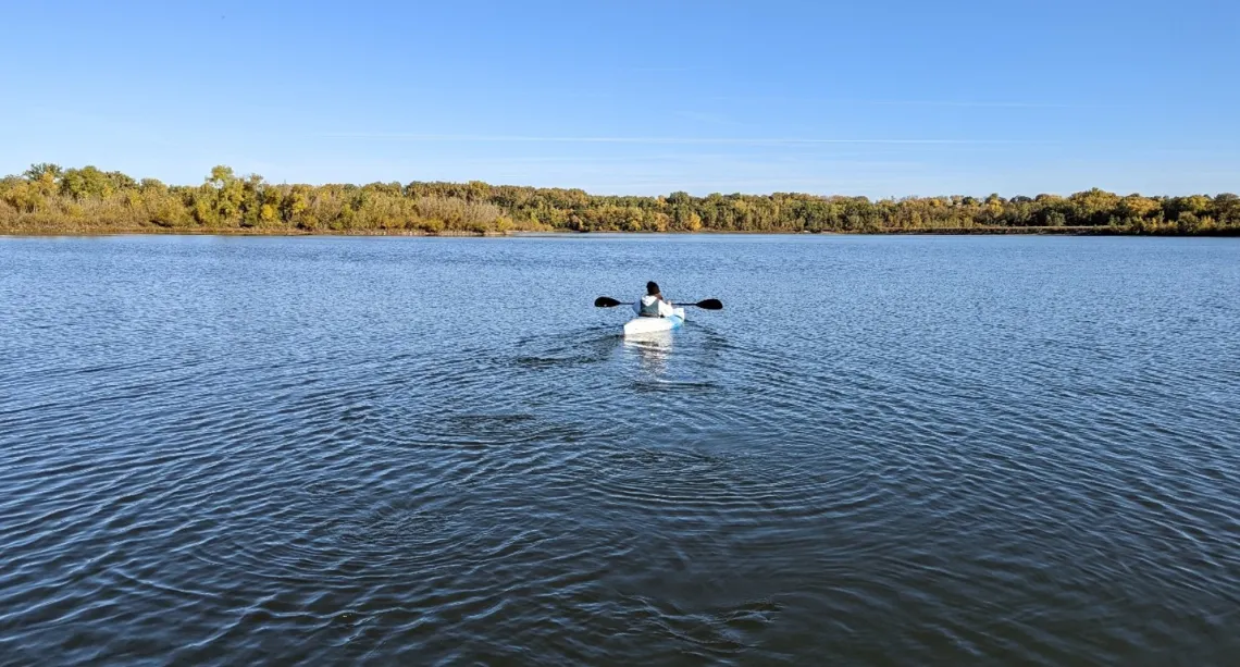 Canoeing on Purple Martin Lake in Des Moines, Polk County, Iowa