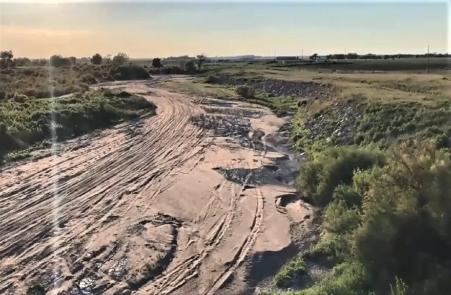 brown dried up river bed 