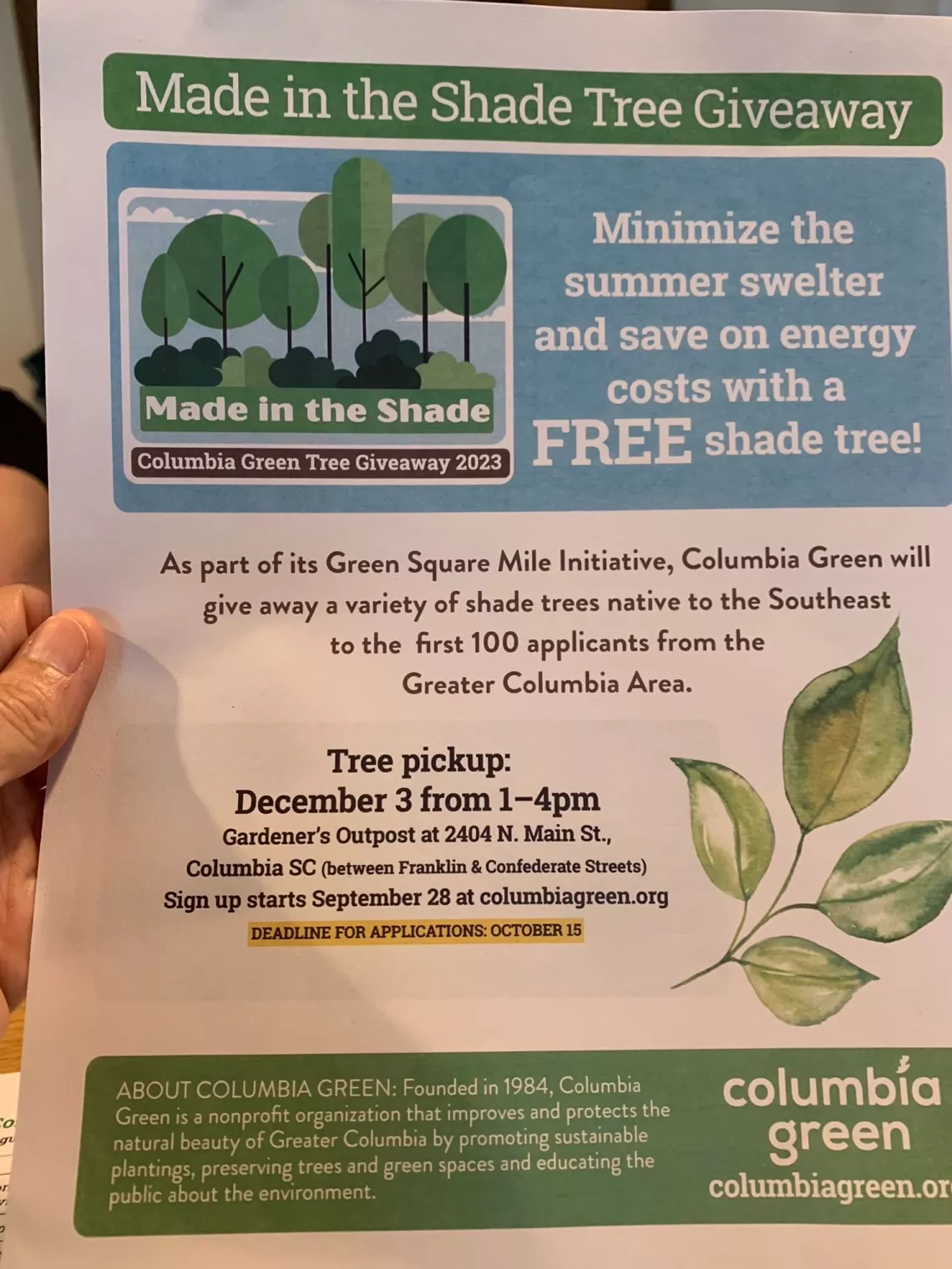 Columbia Green tree giveaway3