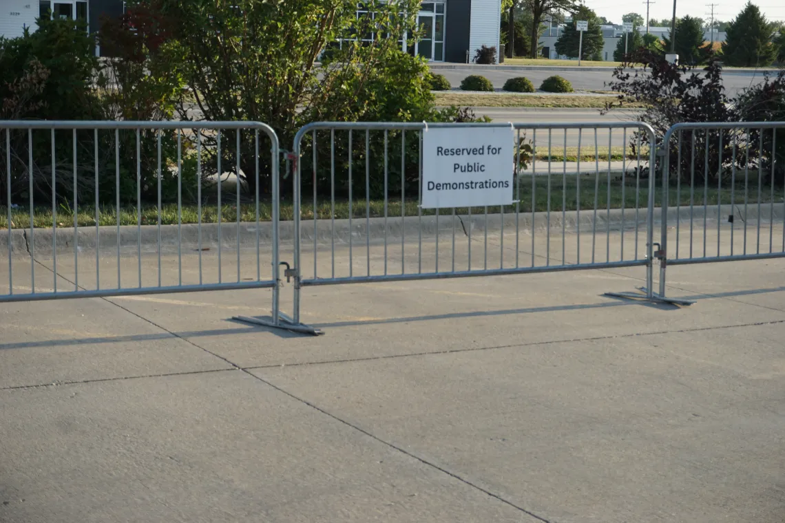 Free speech zone at the Utilities Board hearing on the Summit CO2 pipeline
