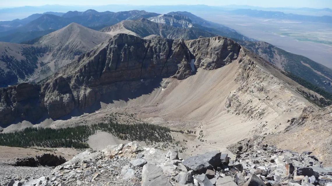 Looking south from the summit of Mt. Wheeler in Great Basin National Park