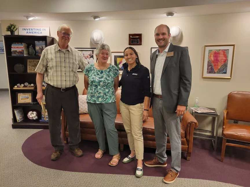 Kansas chapter leaders with Representative Sharice Davids at her Kansas office