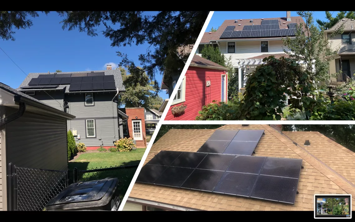 Three residentual solar arrays