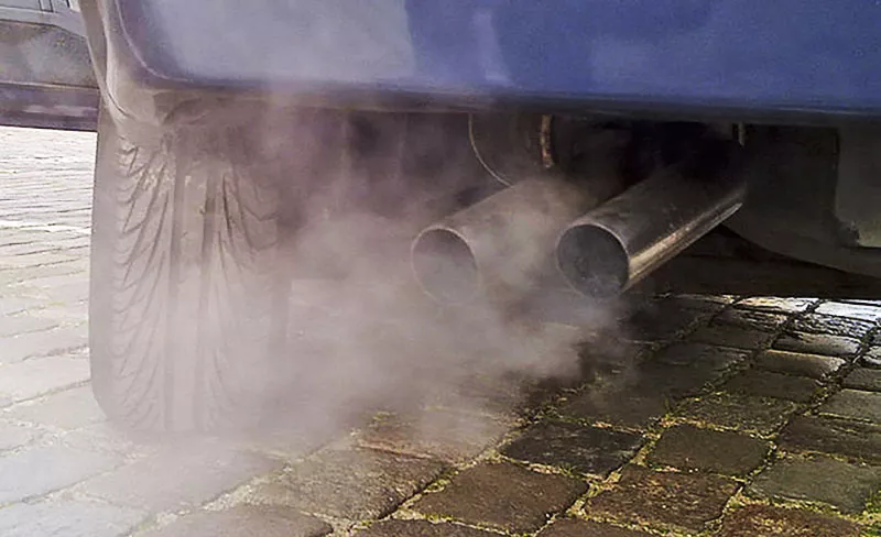emissions from back of car