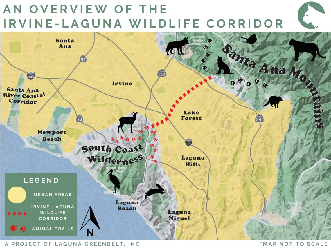 Map of Irvine - Laguna Wilderness Corridor