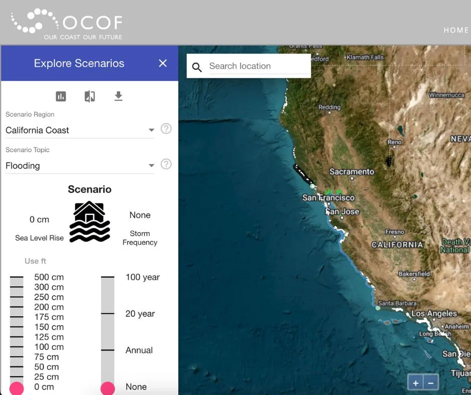 Our Coast Our Future's Hazard Map