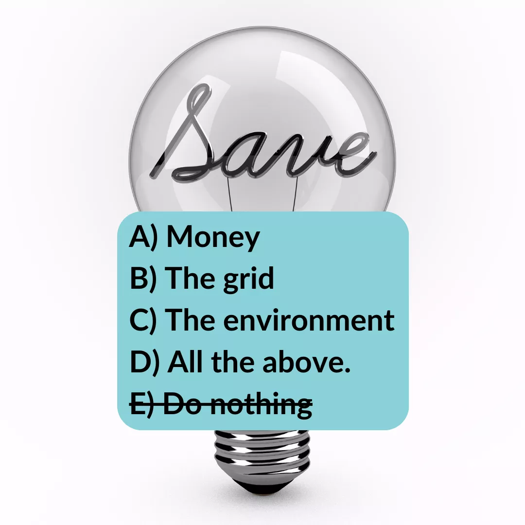 Save Money, grid, environment, all of the above