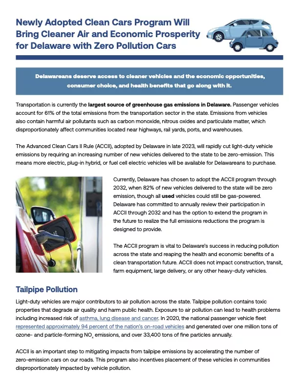 Clean Cars Fact Sheet