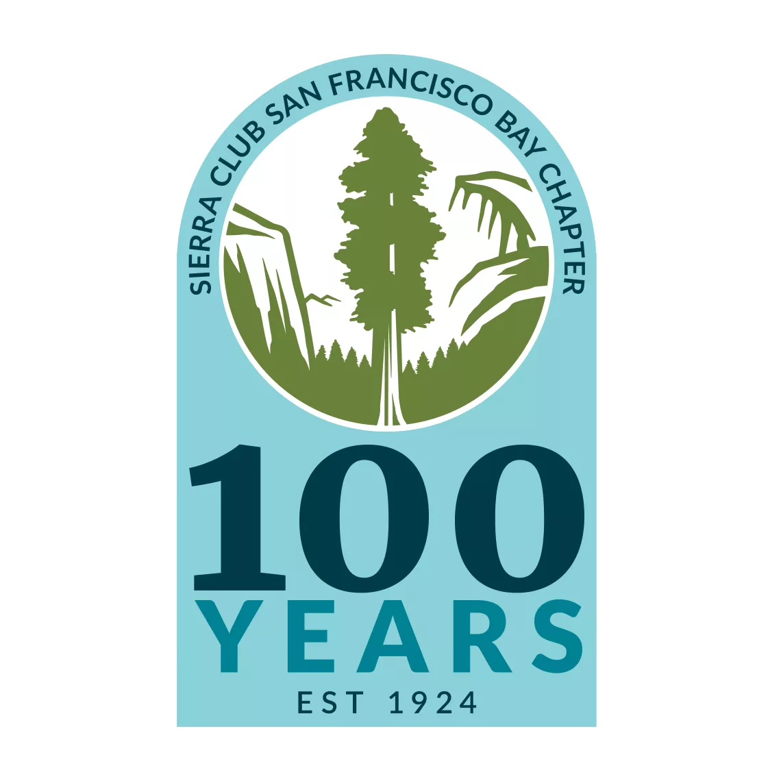 Sierra Club San Francisco Bay Chapter 100 Years EST 1924 logo
