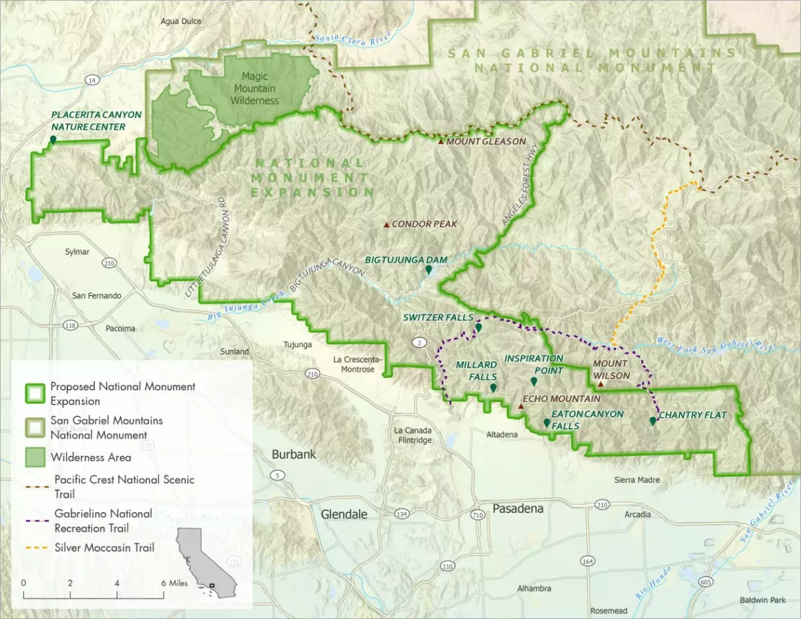 San Gabriel Mountains map