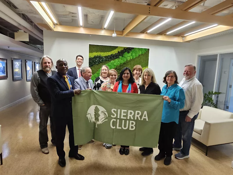 Participants for the Farm Bill Fly-in Gather for a photo in front of the Sierra Club banner