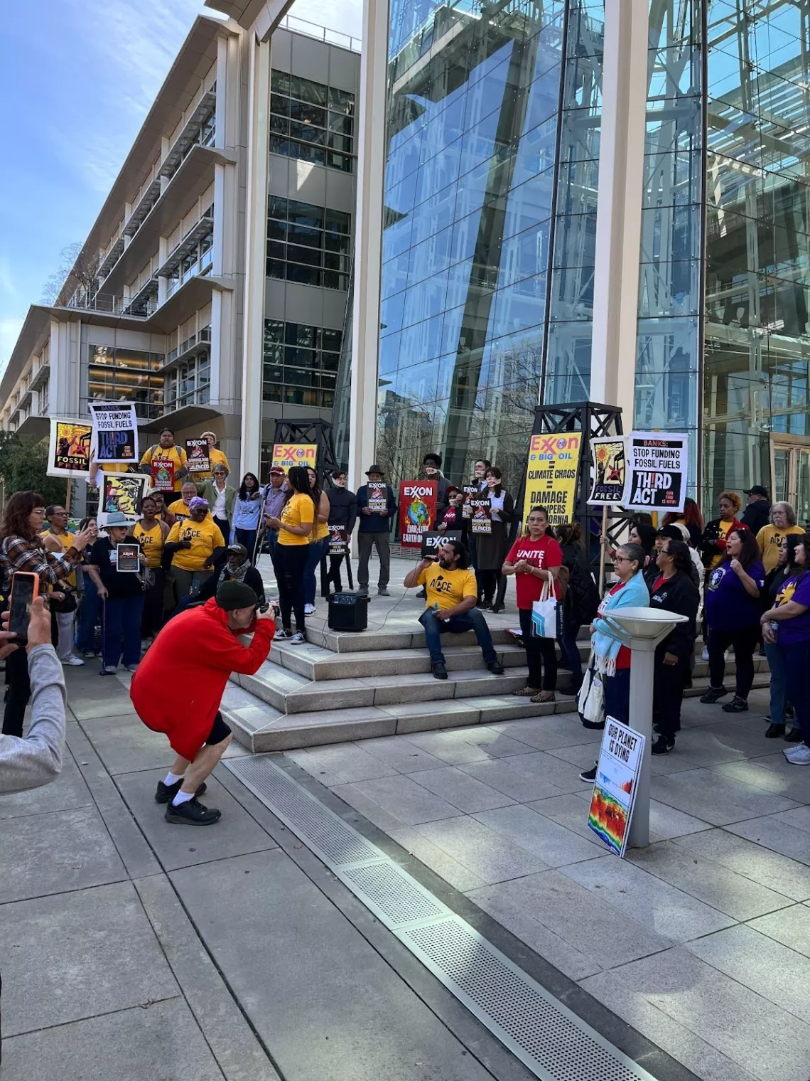 CalPERS rally with activists
