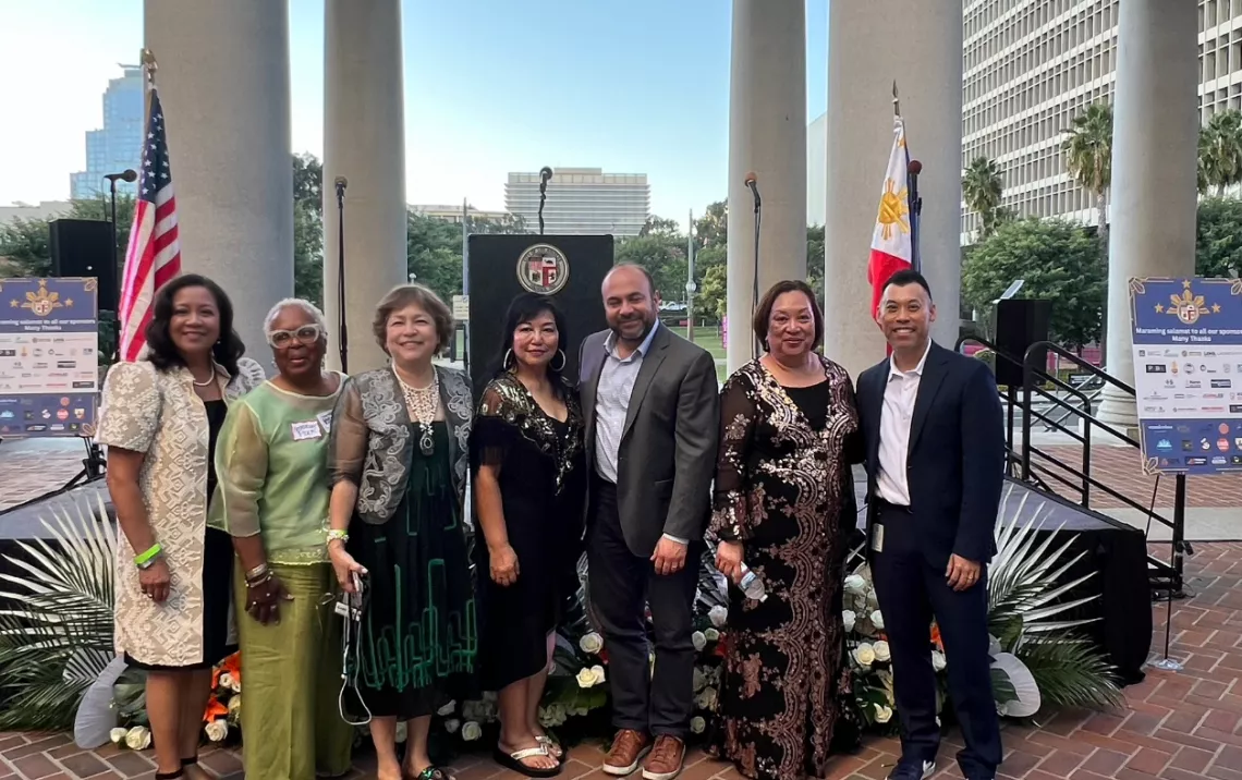 At the L.A. City Hall lighting ceremony in celebration of annual Filipino American History -the largest citywide event observed annually in October.
