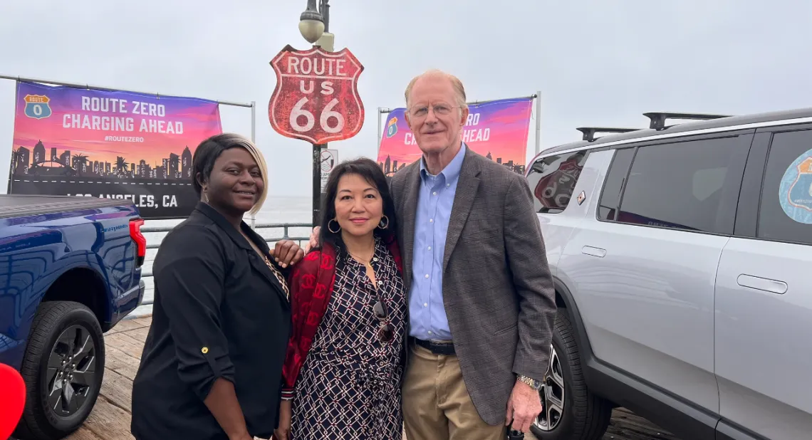Susana at the Route to Zero Relay Press Conference speaking on the Sierra Club's support of the Clean Car Standards and rallying the EPA to achieve the strongest possible vehicle pollution standards for all vehicles. With actor and environmental activist, Ed Begley.