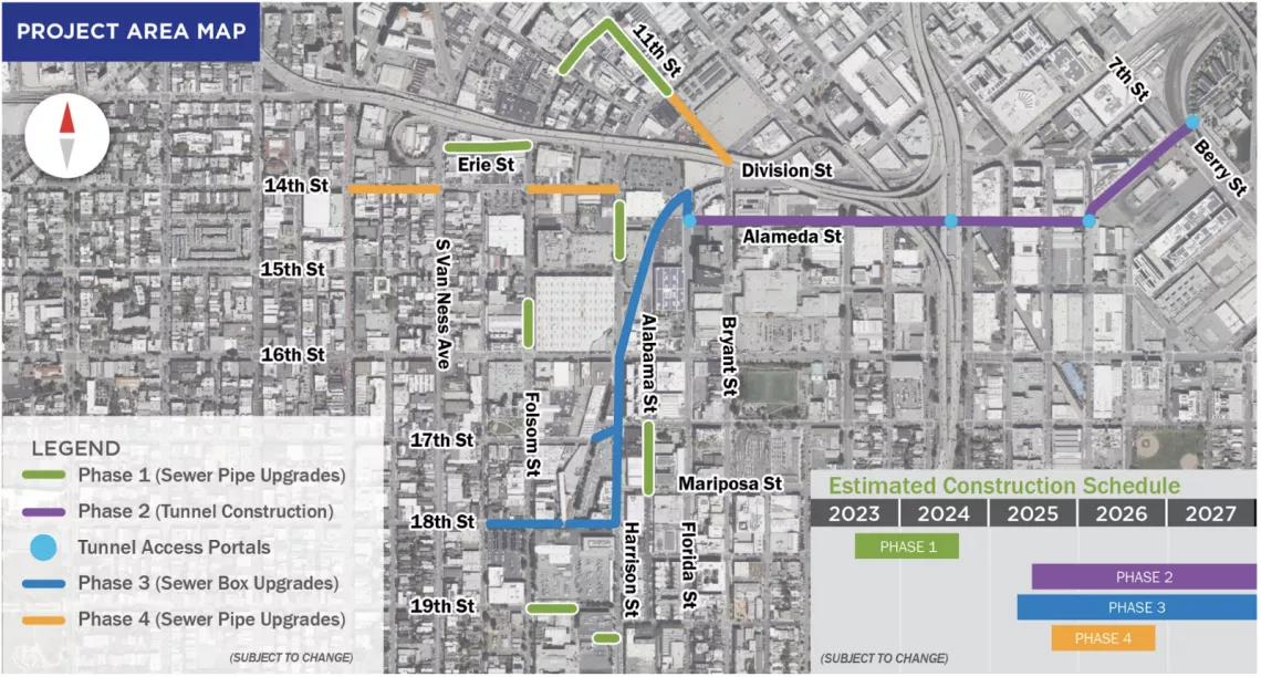 Project Area Map of the Folsom Area Stormwater Improvement Project (FASIP), Source: SFPUC San Francisco