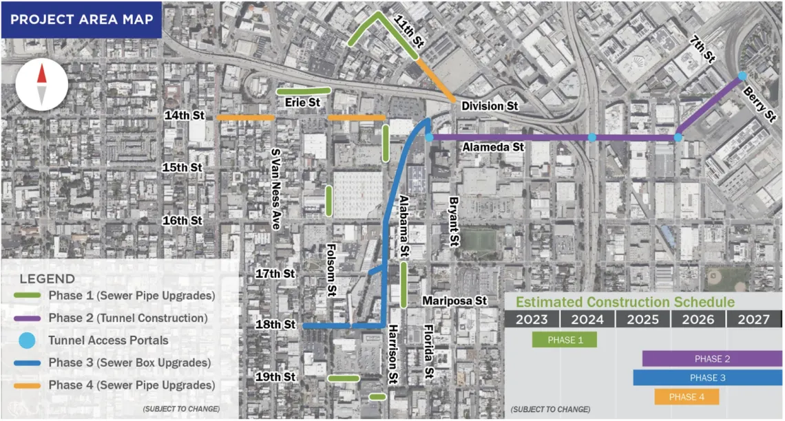 Project Area Map of the Folsom Area Stormwater Improvement Project (FASIP), Source: SFPUC San Francisco