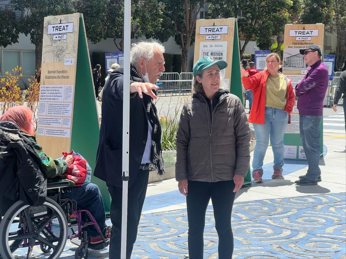 People chatting during community outreach