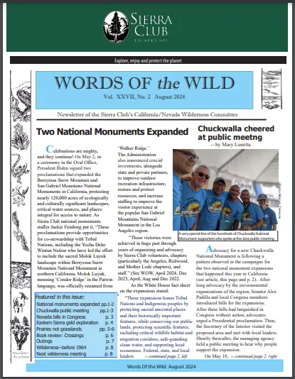 Sierra Club Wilderness Committee Words of the Wild