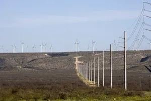 Power lines and Wind farms Texas