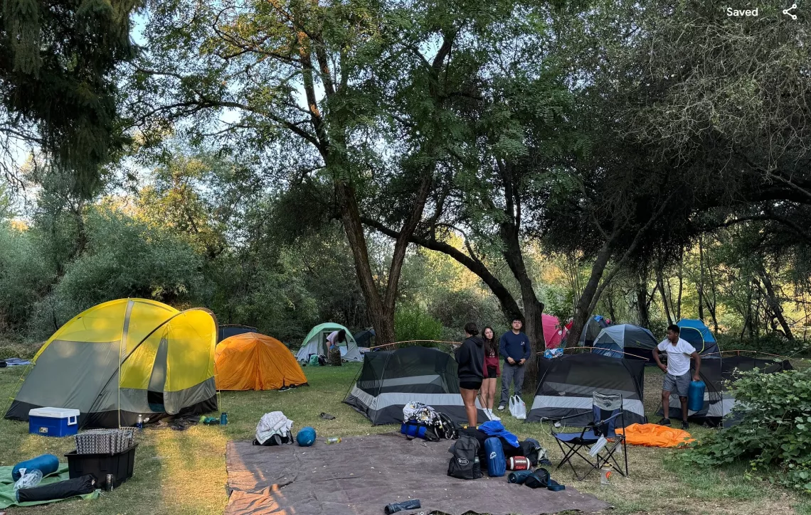 Setting up at Camp Lotus