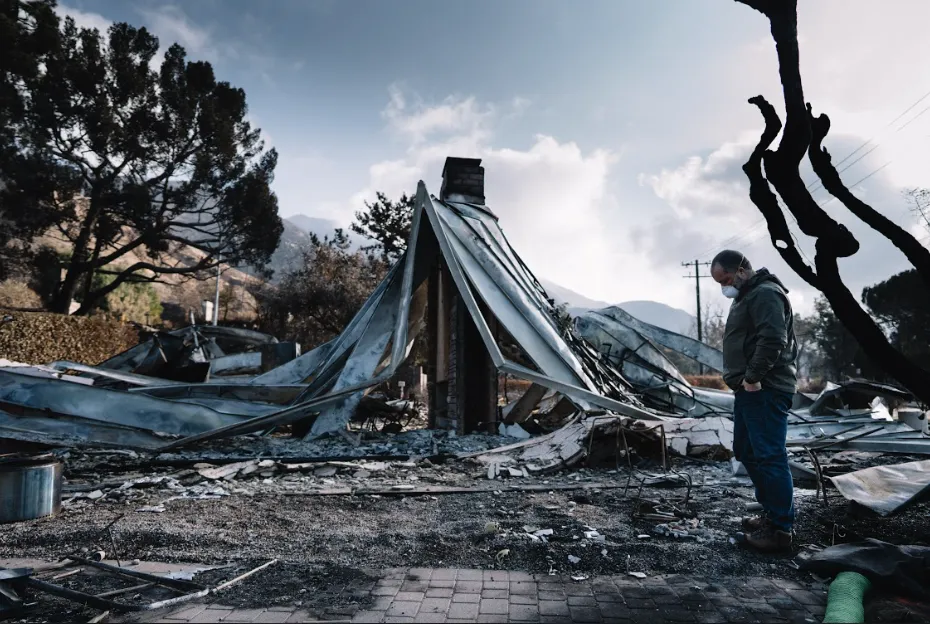 Ben Jealous tours the aftermath of the Eaton Fire