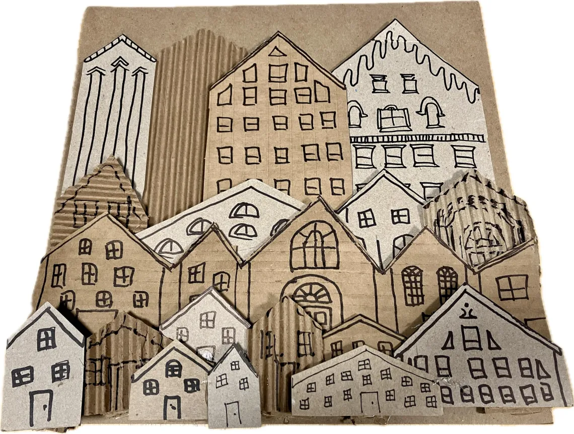 Sustainable density cardboard art by Sage Houdek