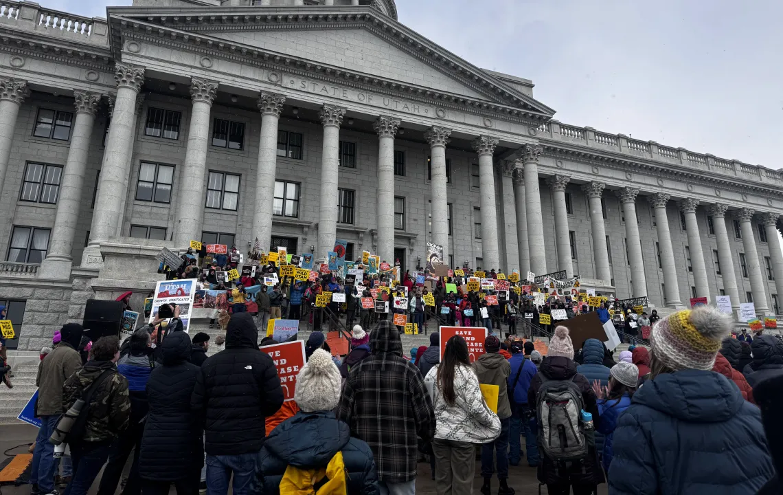 Utahns rally to support conservation of public lands at the Utah Capitol on Jan. 11, 2025. Photo by Kat Hickey