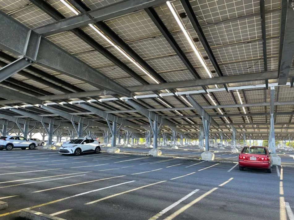 Canopy over parking lot