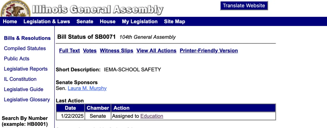 Illinois General Assembly Screen Shot