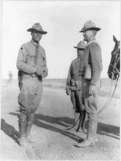 Major Charles Young (left) and Capt. John R. Barber in 1916
