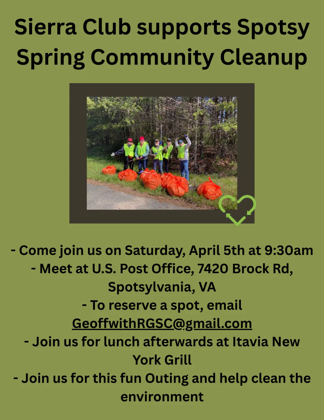 A flyer promoting the spotsy spring cleanup