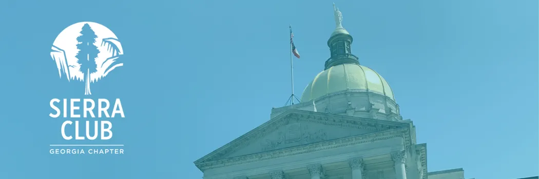An image of the Georgia Capitol with the Sierra Club Georgia Chapter logo.