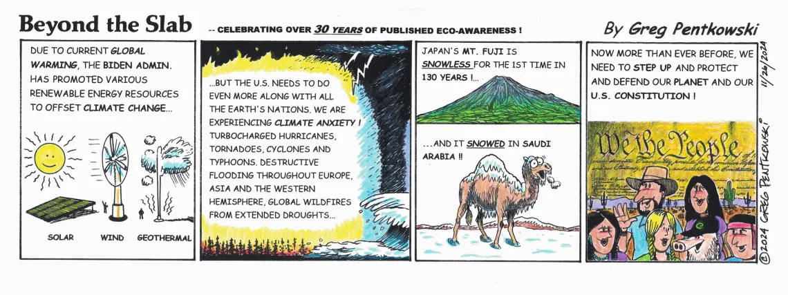 a comic strip depicting climate change