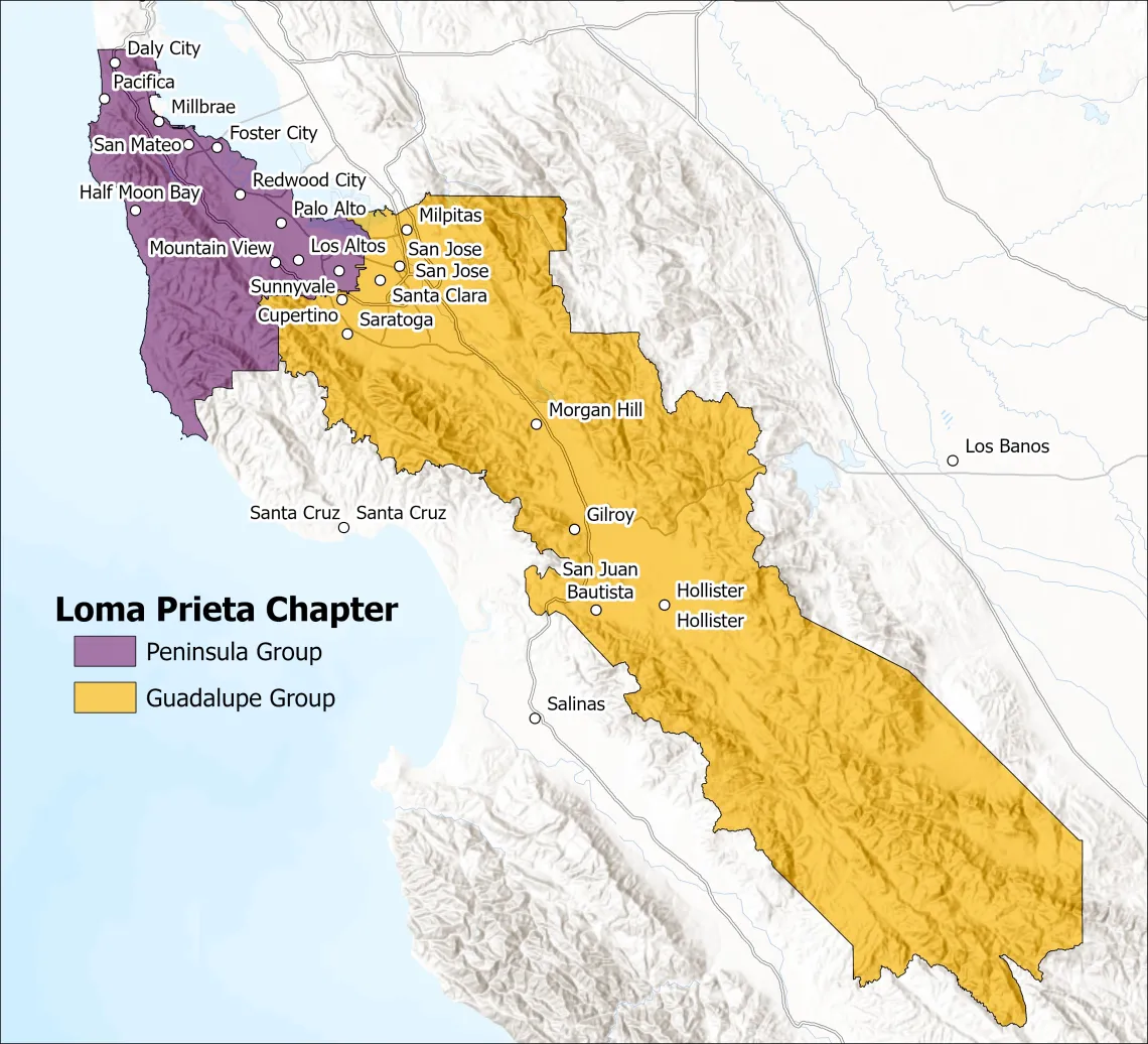 Loma Prieta Chapter Contigious Map