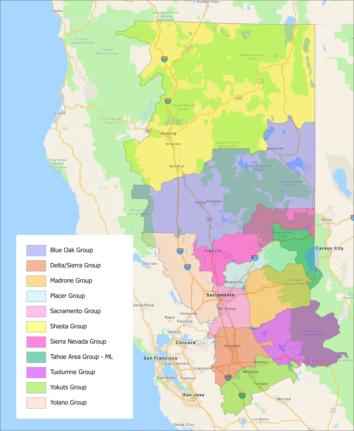 Mother Lode Chapter Regional Group Detailed