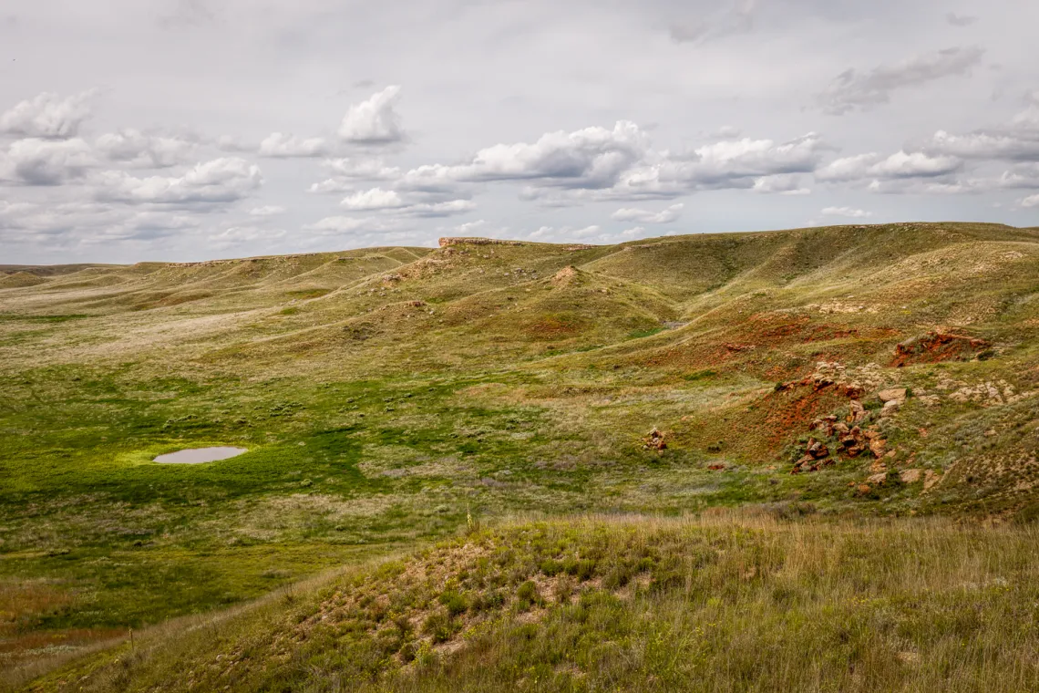 circular depression in grasslands
