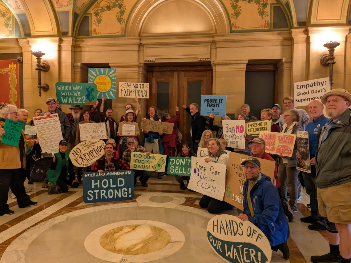 Minnesotans rallied and sang through the halls of the State Capitol to bring our message of "holding strong for our communities, lands, waters, and climate” to legislators