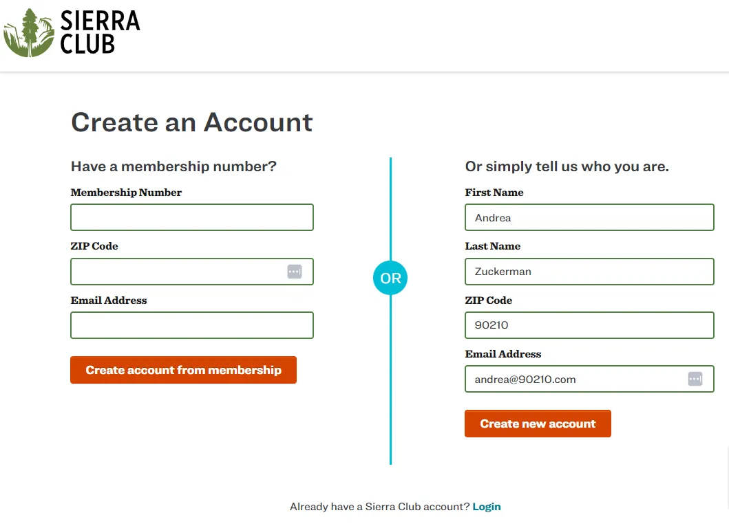 Create an account