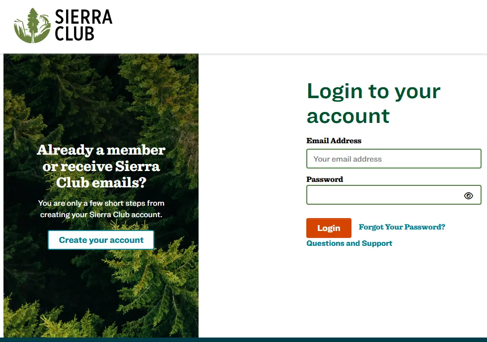 My Account login